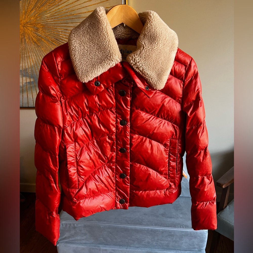 Dylan orange puffer jacket